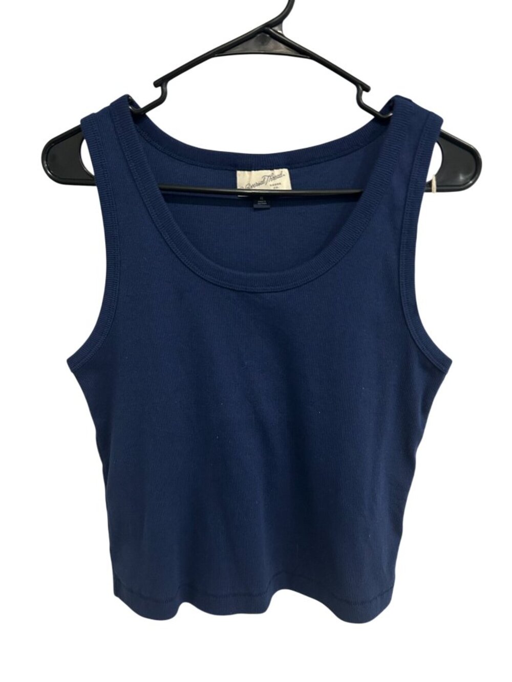 Universal Thread XL Navy Blue Ribbed Tank Top Cotton Blend Minimalist NWT